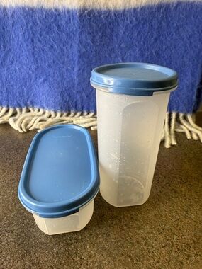 Tupperware modular mates Blue Lid Food Storage Containers Set